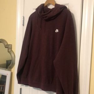 Nike 3x women’s hoodie. Cowl neck. Maroon with a hint of space grey